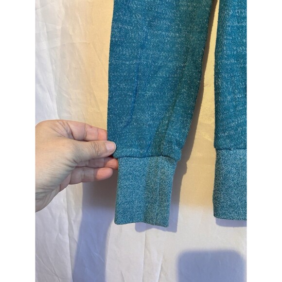 Vans Full Zip Hoodie Women XS Teal Blue Heather Logo Sweatshirt - Picture 3 of 10